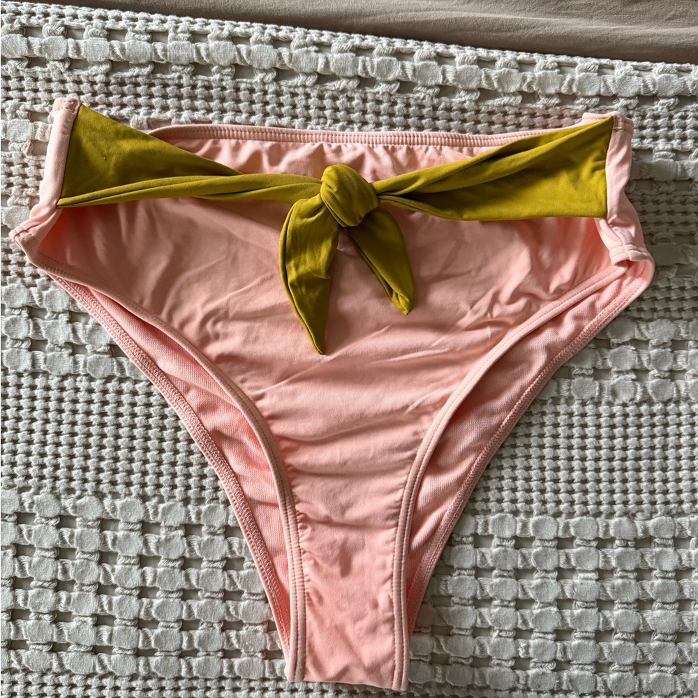 NEW Roxy Salmon Pink Knotted Bikini Bottom Size L